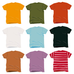 T-shirts de toutes les couleurs, vecteurs