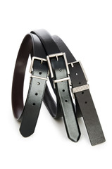 Leather belt isolated on the white background