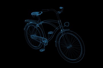 Bike 3D X-Ray Blue Transparent