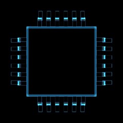 QFP-24 Chip 3D X-Ray Blue Transparent