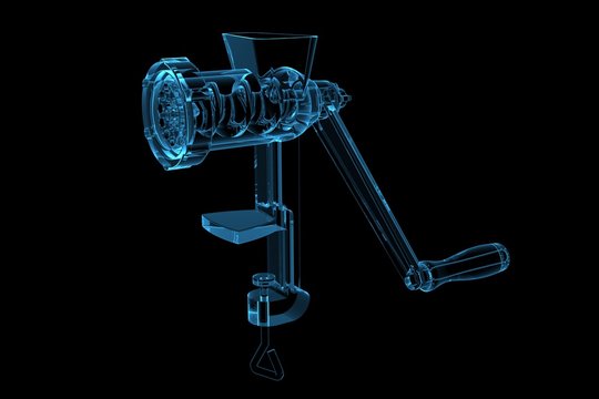Meat grinder 3D X-Ray Blue Transparent