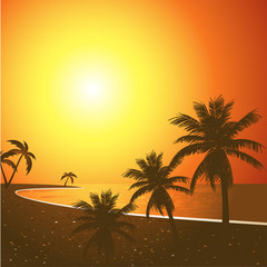 Tropical sunset beach