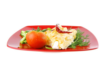 cannelloni served with pepper and tomato