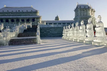 Stof per meter Forbidden Palace ice sculpture at Ice Festival in Harbin, China © Oksana Perkins