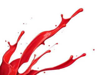 Keuken spatwand met foto red paint splash © Okea