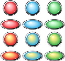 Luminescent buttons of different colors