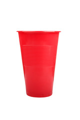 Red plastic mug