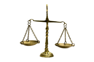 Old brass balance scale