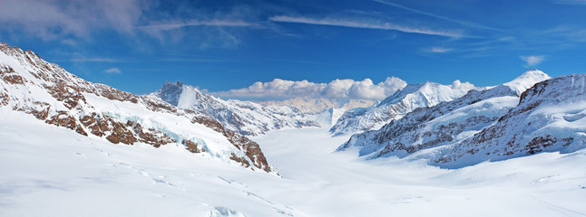 Panoramic view from the top of Jungfrau