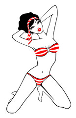 Beautiful pin-up girl in retro style