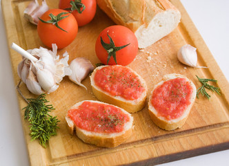 Toasted bread with  tomato