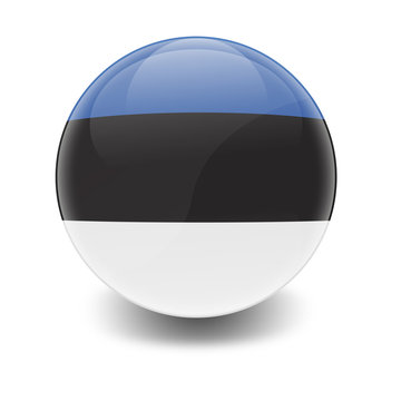 Esfera brillante con bandera Estonia