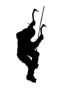 silhouette climber scaling mountain clip art preview