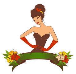 Obraz premium Beautiful pin-up girl in retro style