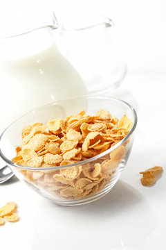 Breakfast with corn-flakes