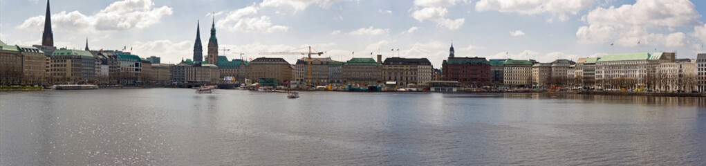 Hamburger Rathaus, Binnenalster, Jungfernstieg