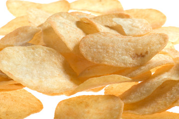 potato chips on white