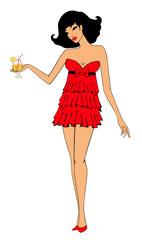 Beautiful pin-up girl in retro style