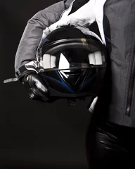 Printed roller blinds Motorsport Helmet in hands