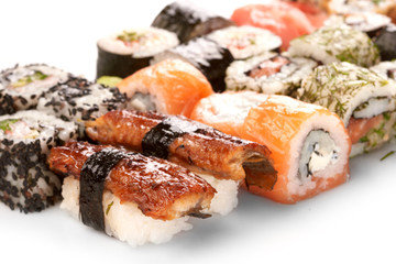 Different types of sushi.