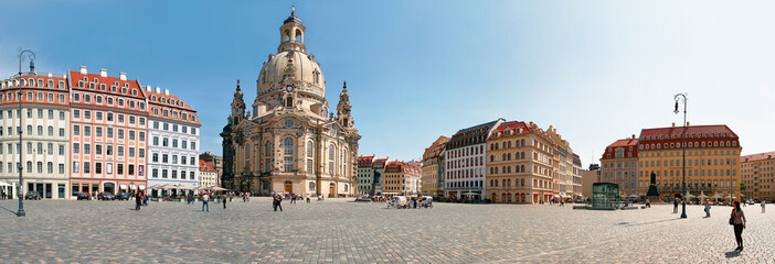 Church Frauenkirche, Dresden - obrazy, fototapety, plakaty