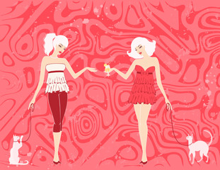 Beautiful pin-up girl in retro style