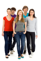 Obraz premium Group of five young friends