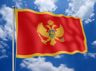Fototapeta na wymiar Montenegro-Fahne