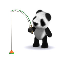 3d Panda teddy fishing © Steve Young