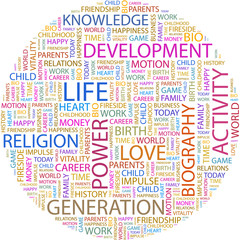 Fototapeta premium LIFE. Illustration with different association terms.