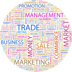 Fototapeta premium TRADE. Illustration with different association terms.