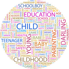 Fototapeta premium CHILD. Word collage on white background.
