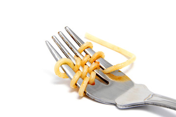 spaghetti on a fork