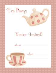 Tea party invitation, with place for your text