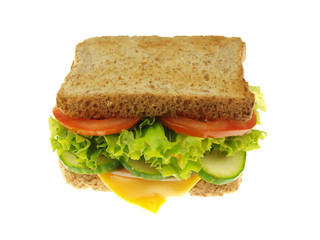 Delicious sandwich isolated on white background