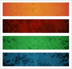 four different banners with grunge texture