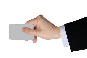Businessman's Hand with blank credit Card