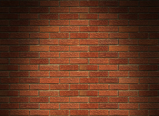 Red brick wall lit from above