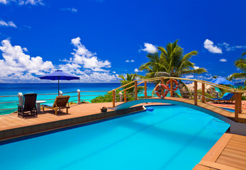 Pool at tropical beach