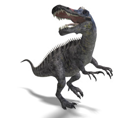 Dinosaur Suchominus. 3D rendering with clipping path and shadow