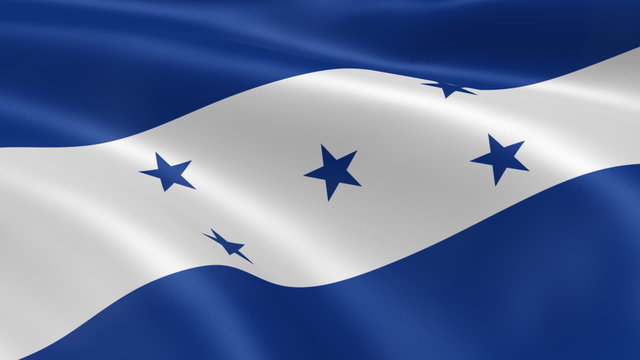 Honduran flag in the wind. Part of a series.