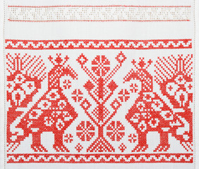 Ukrainian embroidery, towel, texture