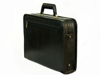 Black leather briefcase