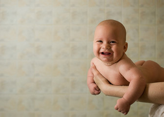 pleased baby after bath