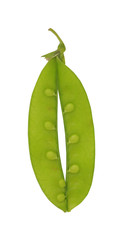 Green peas on white background