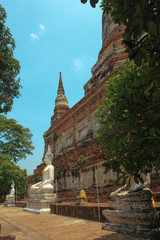 group of very old Buddha stupas in old city of Thailand