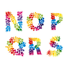 vector set of alphabet elements made of bubbles.