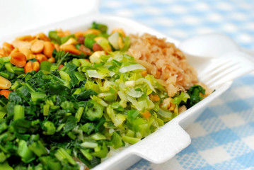 Packed meal with variety of vegetables