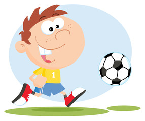 Happy Soccer Boy With Ball