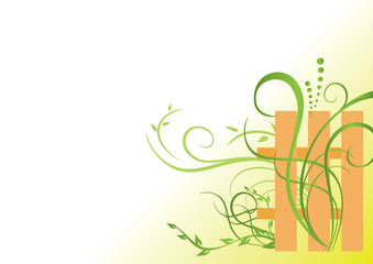 vector floral  green illustration with palisade
